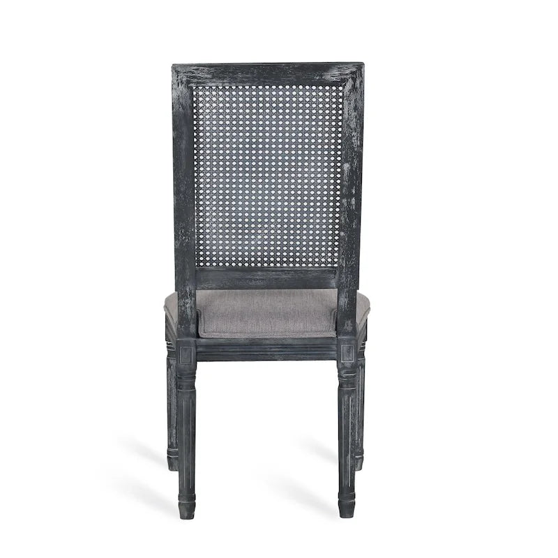 Chaise de salle à manger rembourrée Regina en bois et rotin de style champêtre (lot de 6) par Christopher Knight Home