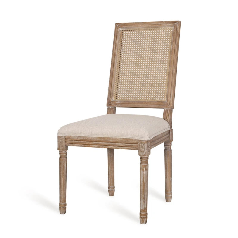 Chaise de salle à manger rembourrée Regina en bois et rotin de style champêtre (lot de 6) par Christopher Knight Home