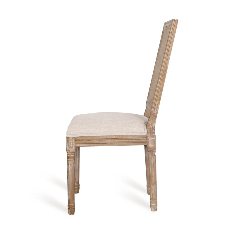 Chaise de salle à manger rembourrée Regina en bois et rotin de style champêtre (lot de 6) par Christopher Knight Home