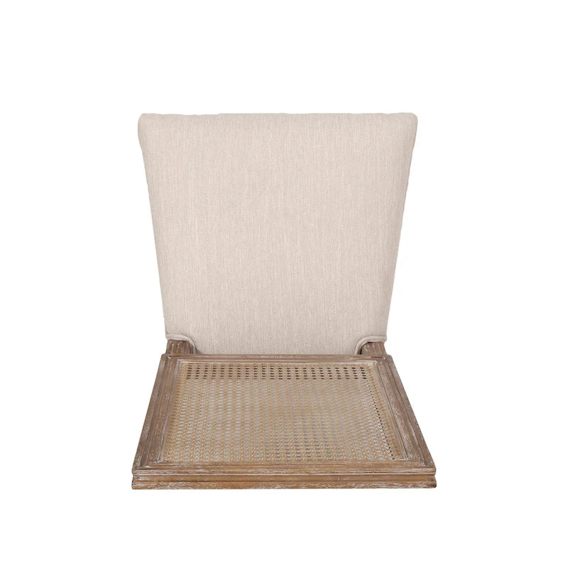 Chaise de salle à manger rembourrée Regina en bois et rotin de style champêtre (lot de 6) par Christopher Knight Home
