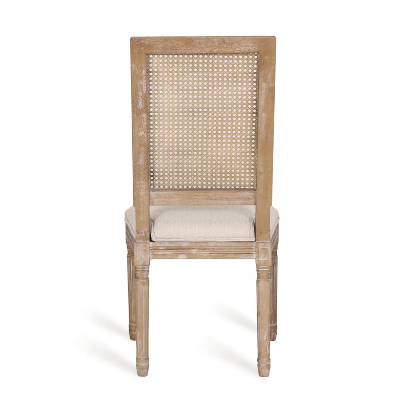 Chaise de salle à manger rembourrée Regina en bois et rotin de style champêtre (lot de 6) par Christopher Knight Home