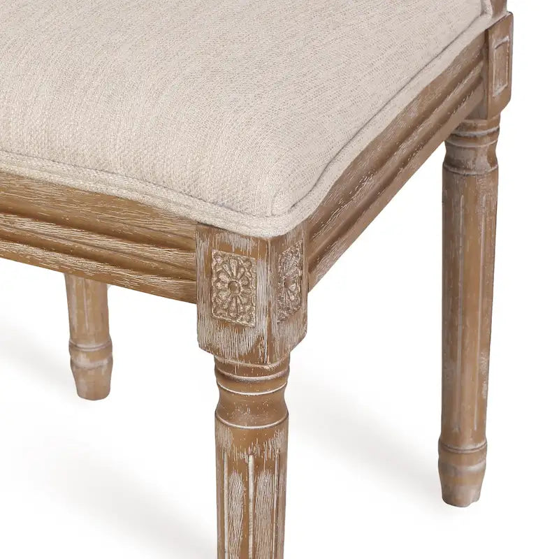 Chaise de salle à manger rembourrée Regina en bois et rotin de style champêtre (lot de 6) par Christopher Knight Home