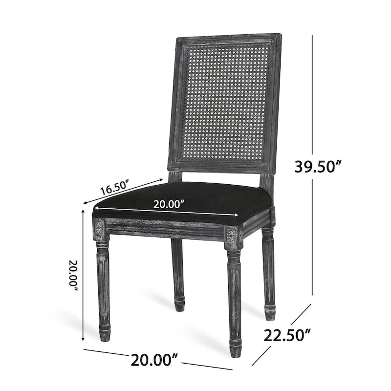 Chaise de salle à manger rembourrée Regina en bois et rotin de style champêtre (lot de 6) par Christopher Knight Home