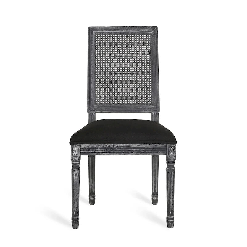 Chaise de salle à manger rembourrée Regina en bois et rotin de style champêtre (lot de 6) par Christopher Knight Home