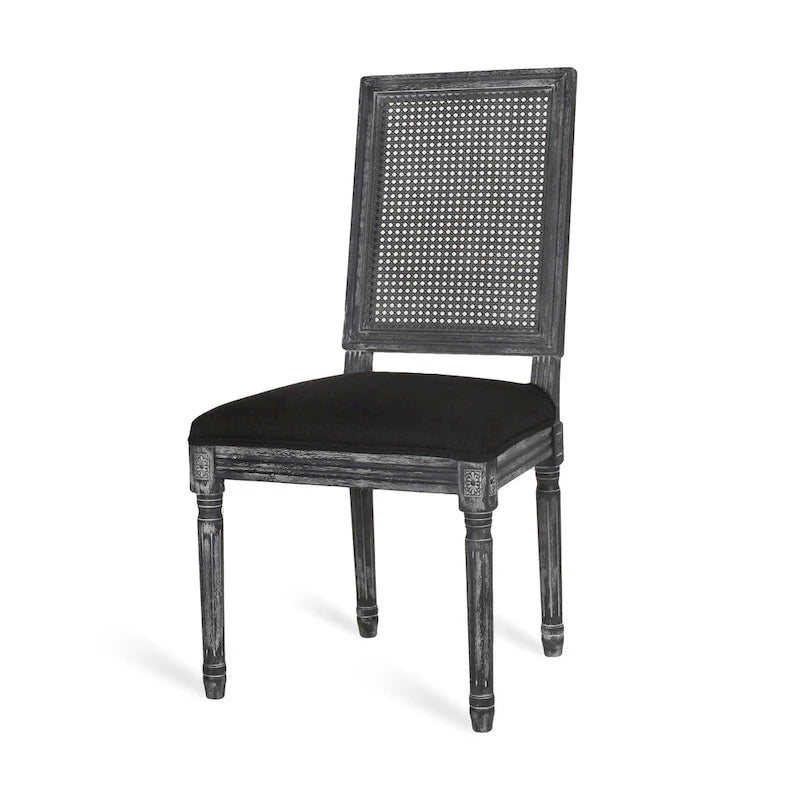 Chaise de salle à manger rembourrée Regina en bois et rotin de style champêtre (lot de 6) par Christopher Knight Home