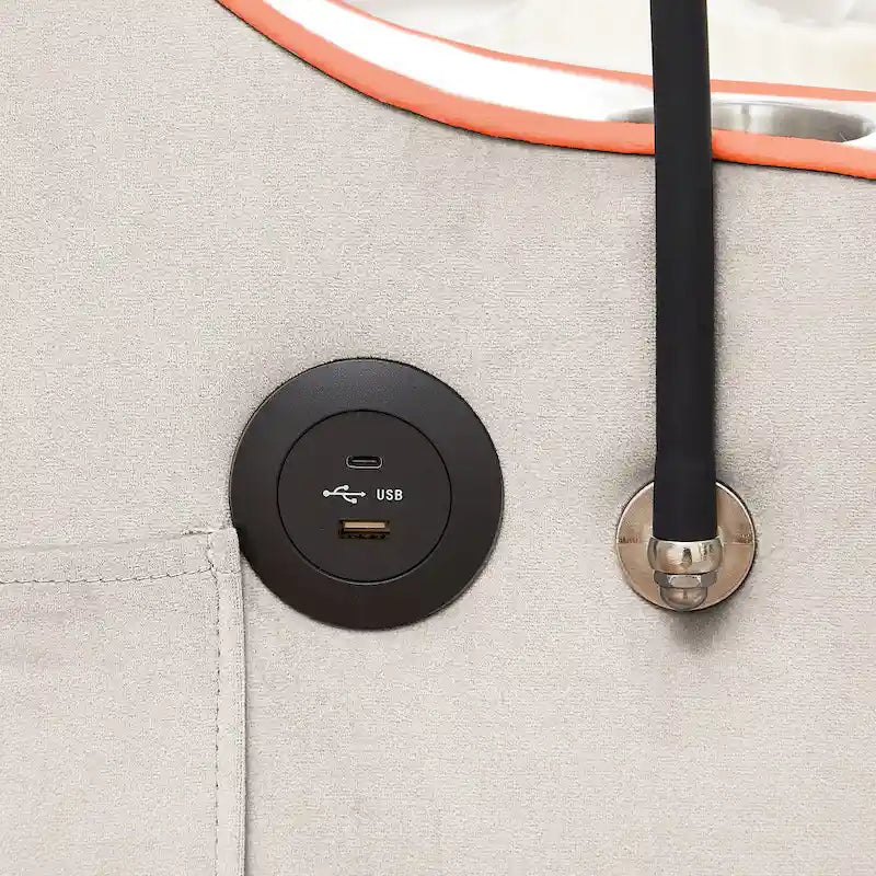 Canapé-lit pliable polyvalent en velours avec dossier réglable, port USB et support de téléphone