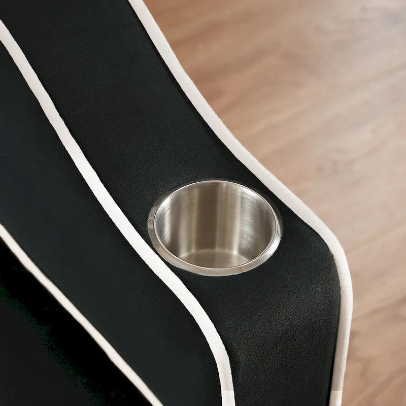 Canapé-lit pliable polyvalent en velours avec dossier réglable, port USB et support de téléphone