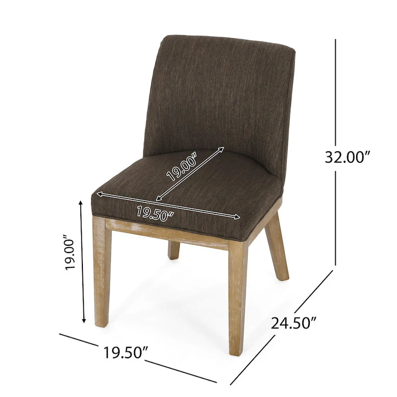 Chaises de salle à manger en bois rembourrées en tissu Camas (lot de 2) par Christopher Knight Home