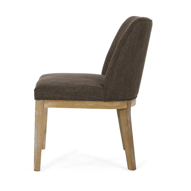 Chaises de salle à manger en bois rembourrées en tissu Camas (lot de 2) par Christopher Knight Home