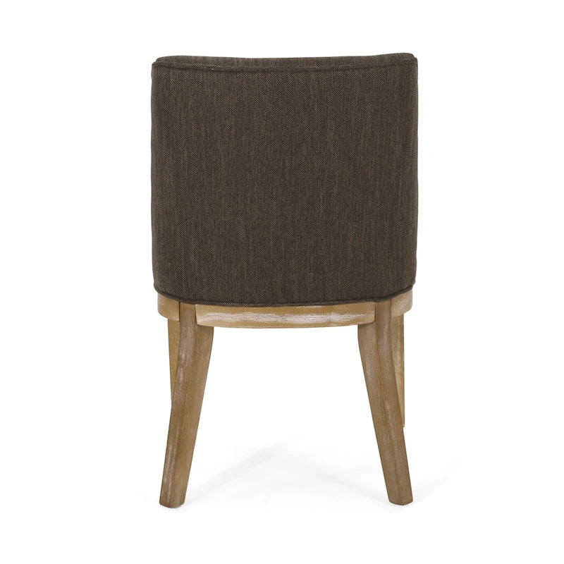 Chaises de salle à manger en bois rembourrées en tissu Camas (lot de 2) par Christopher Knight Home