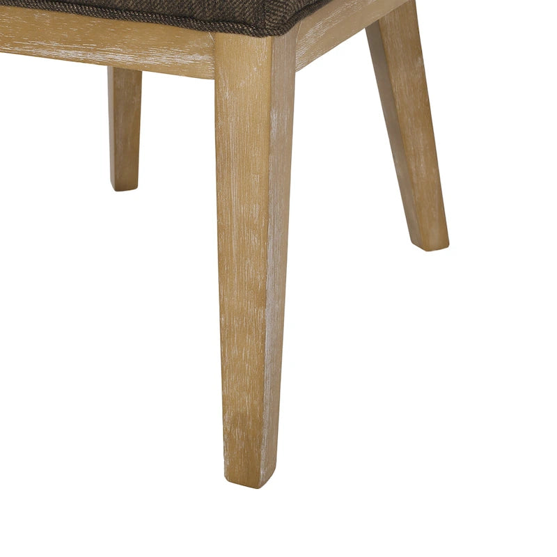 Chaises de salle à manger en bois rembourrées en tissu Camas (lot de 2) par Christopher Knight Home
