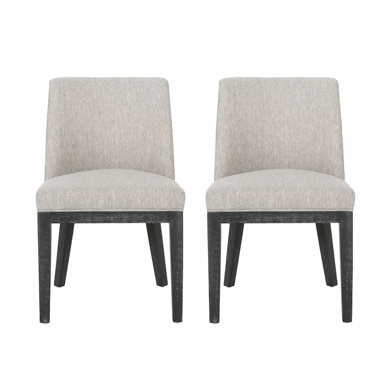 Chaises de salle à manger en bois rembourrées en tissu Camas (lot de 2) par Christopher Knight Home