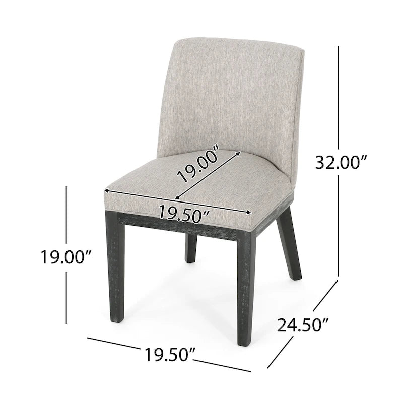 Chaises de salle à manger en bois rembourrées en tissu Camas (lot de 2) par Christopher Knight Home