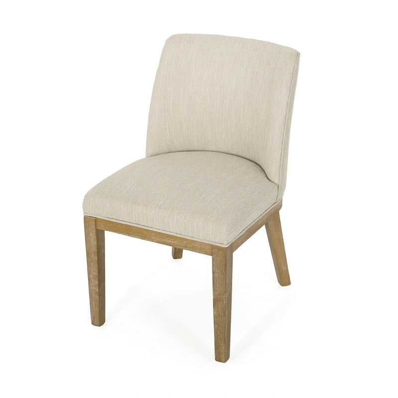 Chaises de salle à manger en bois rembourrées en tissu Camas (lot de 2) par Christopher Knight Home