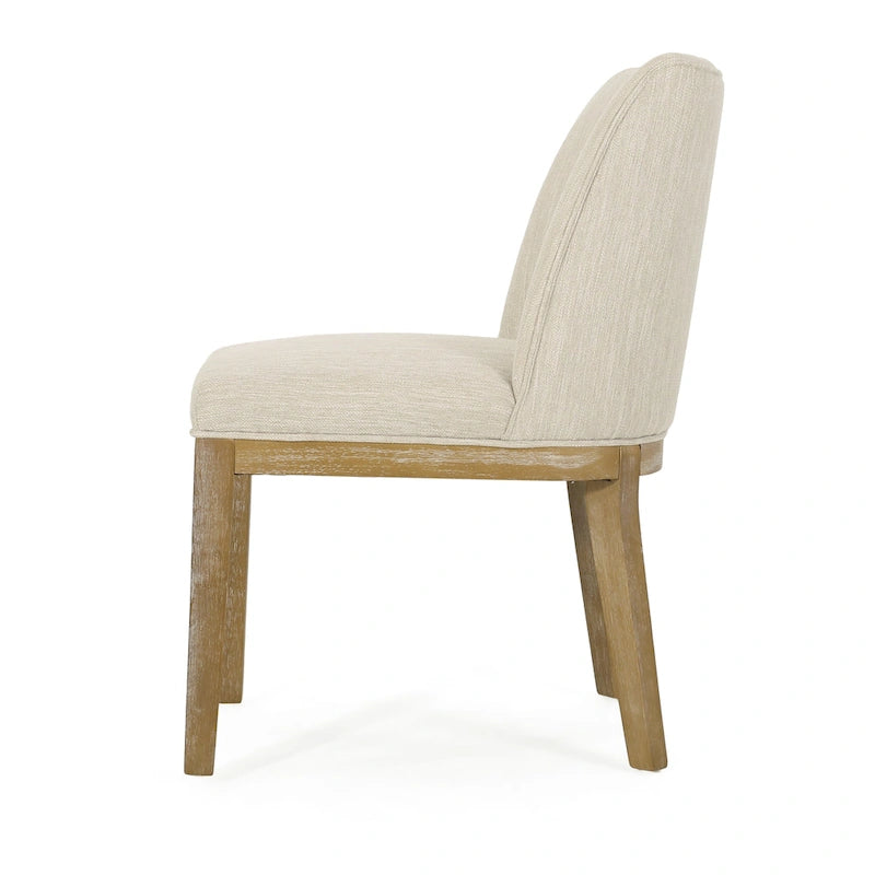 Chaises de salle à manger en bois rembourrées en tissu Camas (lot de 2) par Christopher Knight Home