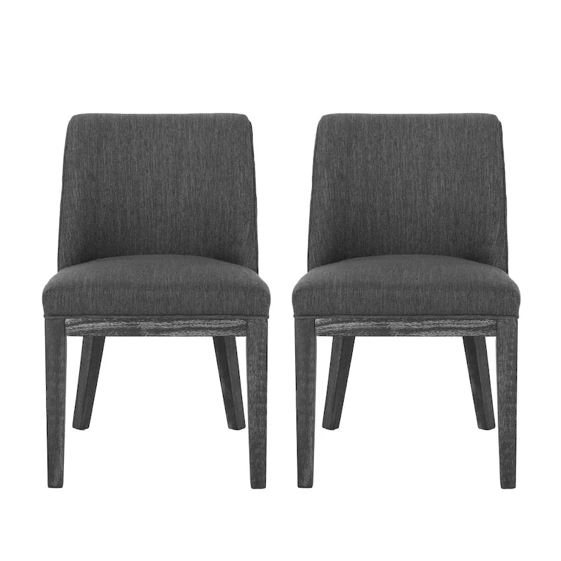 Chaises de salle à manger en bois rembourrées en tissu Camas (lot de 2) par Christopher Knight Home