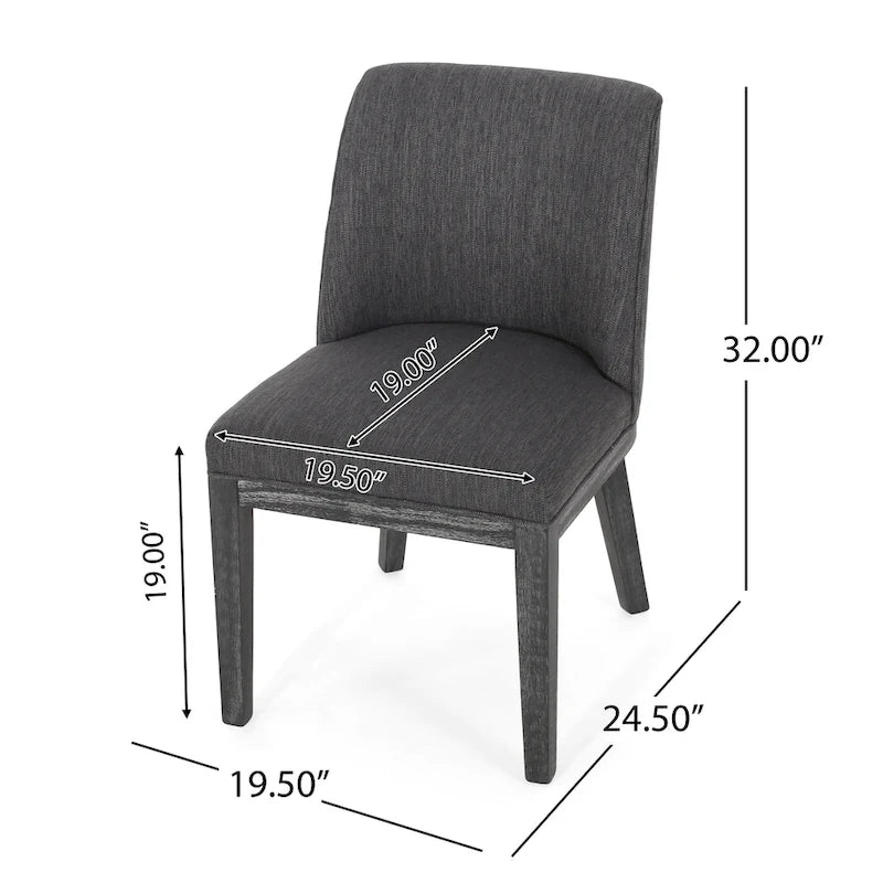 Chaises de salle à manger en bois rembourrées en tissu Camas (lot de 2) par Christopher Knight Home