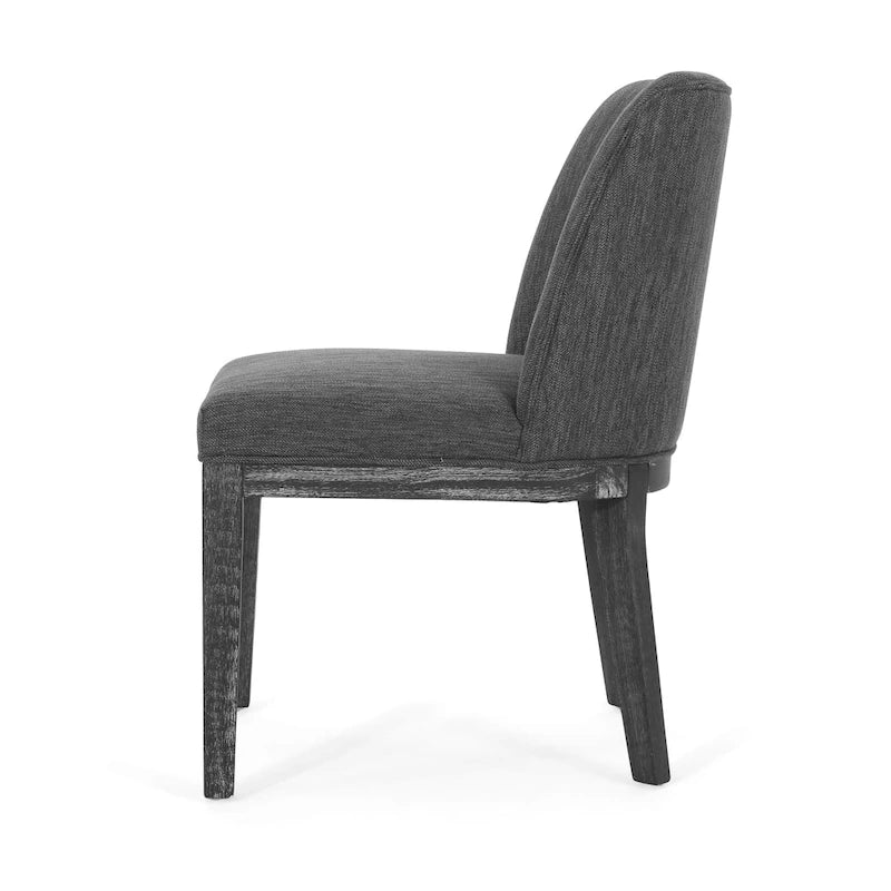 Chaises de salle à manger en bois rembourrées en tissu Camas (lot de 2) par Christopher Knight Home