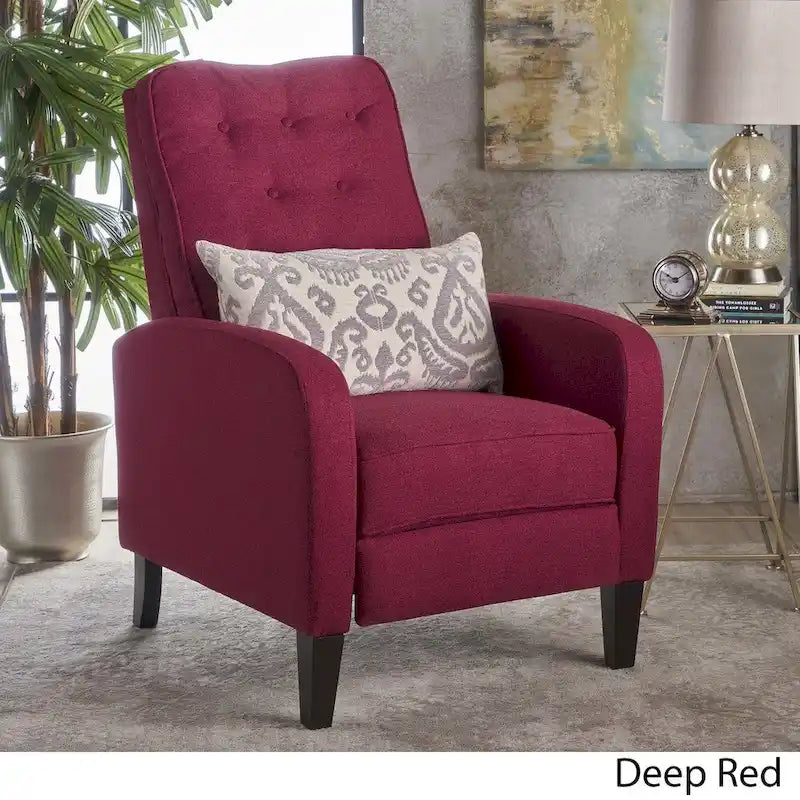 Fauteuil inclinable en tissu tufté Nievis par Christopher Knight Home