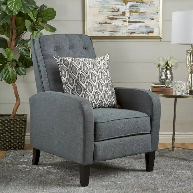 Fauteuil inclinable en tissu tufté Nievis par Christopher Knight Home
