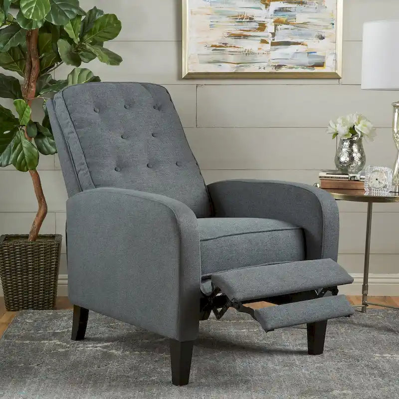 Fauteuil inclinable en tissu tufté Nievis par Christopher Knight Home