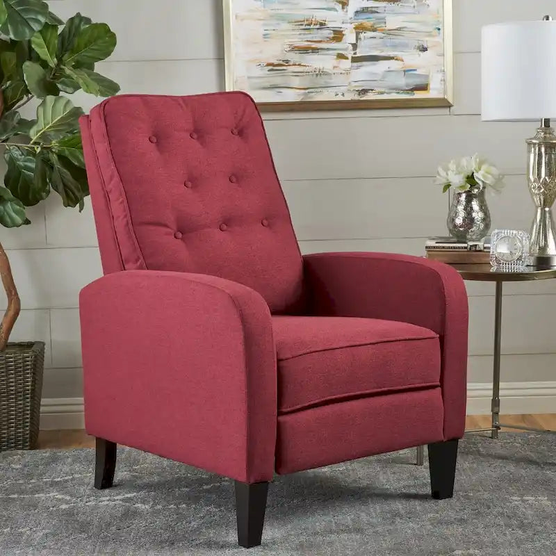 Fauteuil inclinable en tissu tufté Nievis par Christopher Knight Home
