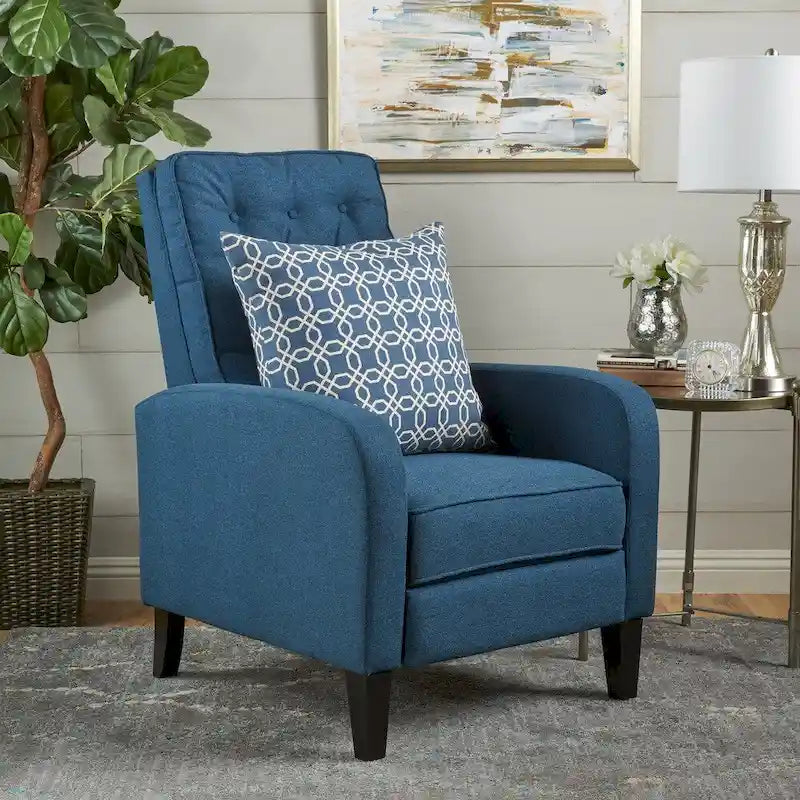 Fauteuil inclinable en tissu tufté Nievis par Christopher Knight Home