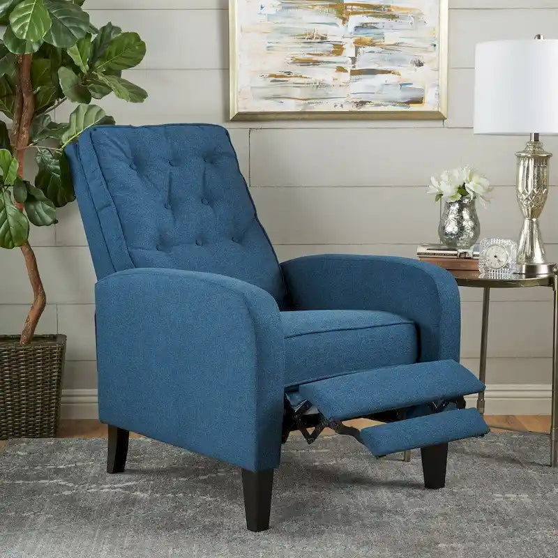 Fauteuil inclinable en tissu tufté Nievis par Christopher Knight Home