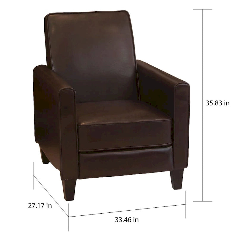 Fauteuil inclinable de club en cuir reconstitué noir Darvis de Christopher Knight Home