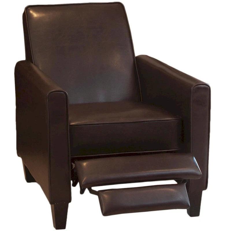 Fauteuil inclinable de club en cuir reconstitué noir Darvis de Christopher Knight Home