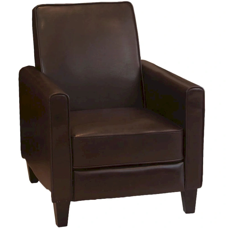 Fauteuil inclinable de club en cuir reconstitué noir Darvis de Christopher Knight Home