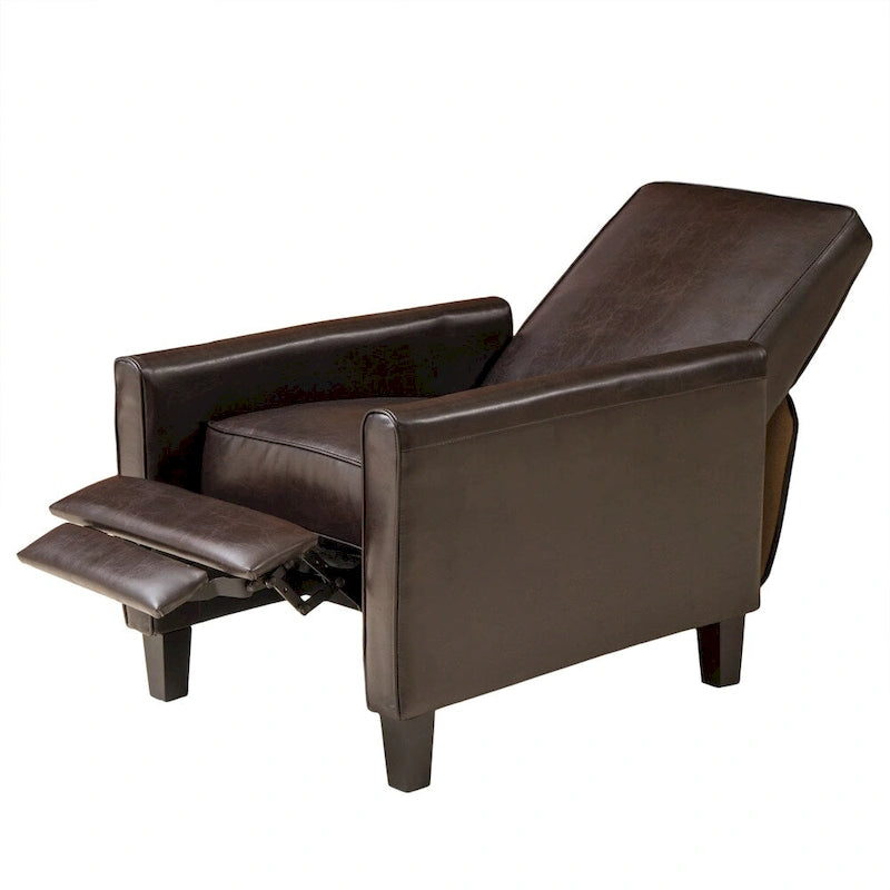 Fauteuil inclinable de club en cuir reconstitué noir Darvis de Christopher Knight Home
