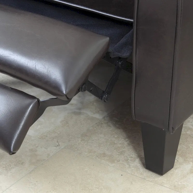 Fauteuil inclinable de club en cuir reconstitué noir Darvis de Christopher Knight Home