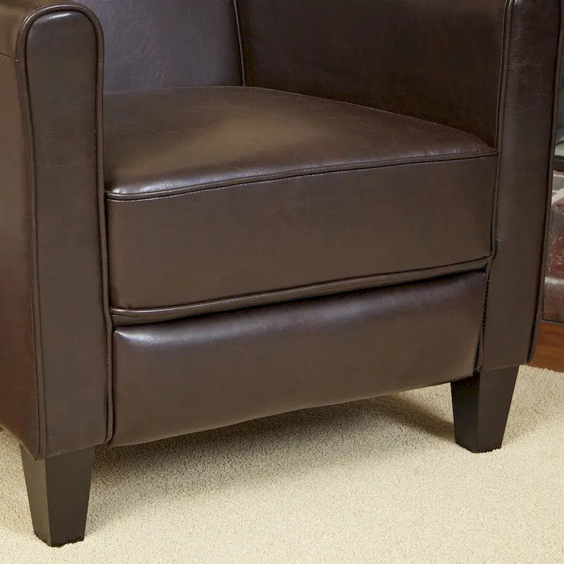Fauteuil inclinable de club en cuir reconstitué noir Darvis de Christopher Knight Home