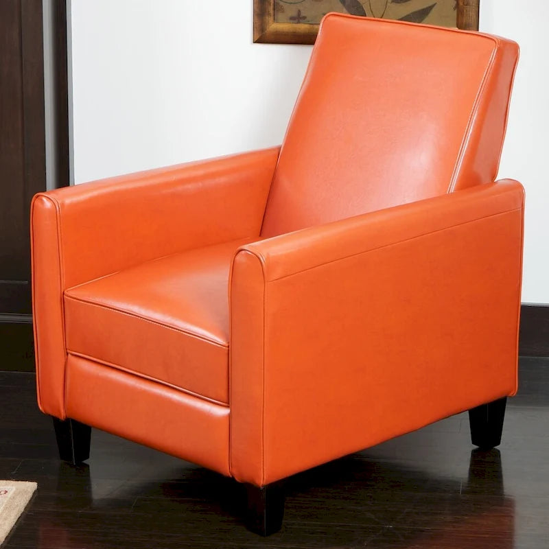 Fauteuil inclinable de club en cuir reconstitué noir Darvis de Christopher Knight Home