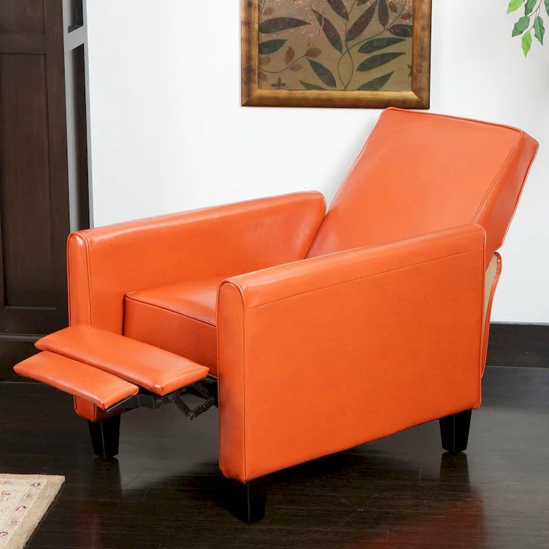 Fauteuil inclinable de club en cuir reconstitué noir Darvis de Christopher Knight Home