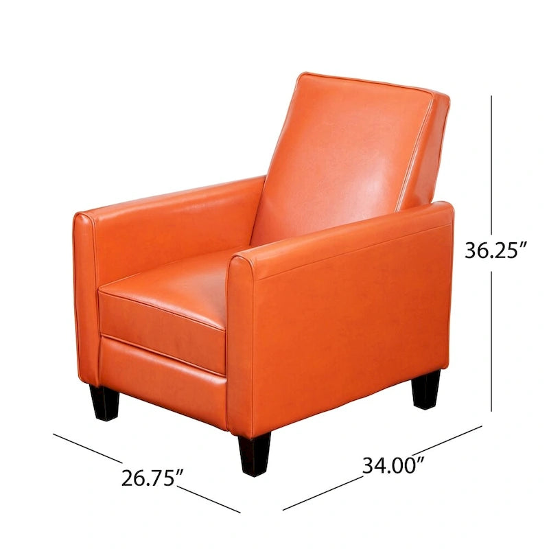 Fauteuil inclinable de club en cuir reconstitué noir Darvis de Christopher Knight Home