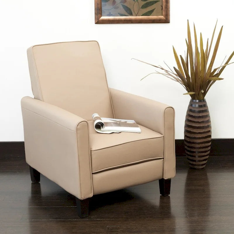 Fauteuil inclinable de club en cuir reconstitué noir Darvis de Christopher Knight Home
