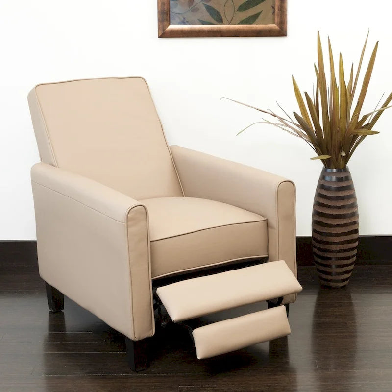 Fauteuil inclinable de club en cuir reconstitué noir Darvis de Christopher Knight Home