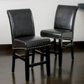 Tabouret de comptoir en cuir Lisette de 104 cm (lot de 2) par Christopher Knight Home