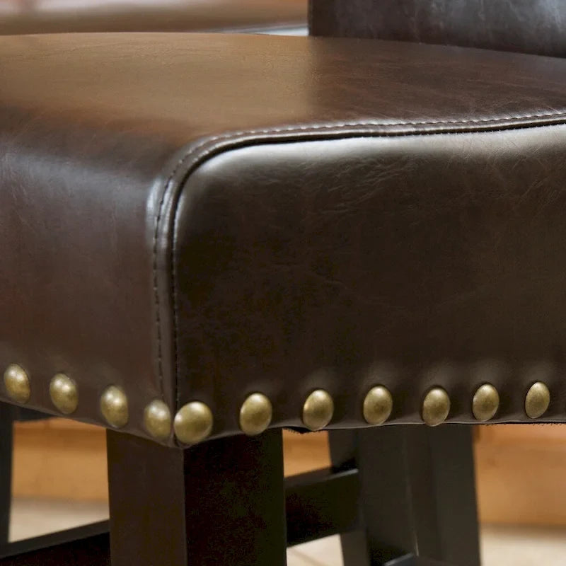 Tabouret de comptoir en cuir Lisette de 104 cm (lot de 2) par Christopher Knight Home