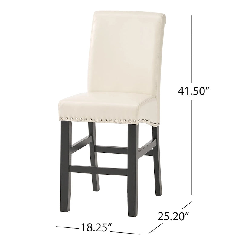 Tabouret de comptoir en cuir Lisette de 104 cm (lot de 2) par Christopher Knight Home