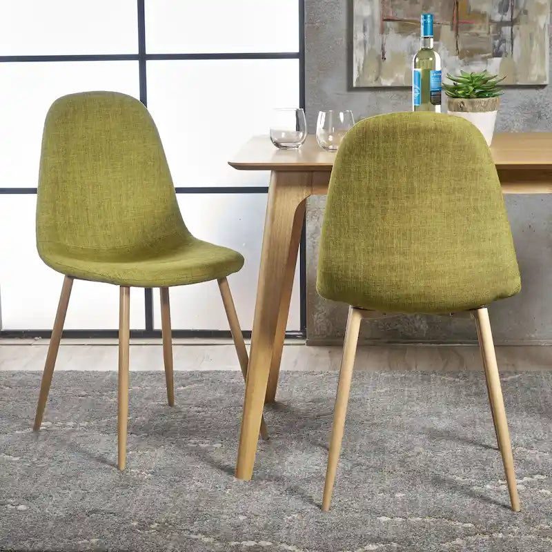 Chaises de salle à manger rembourrées Raina style milieu de siècle (lot de 2) par Christopher Knight Home