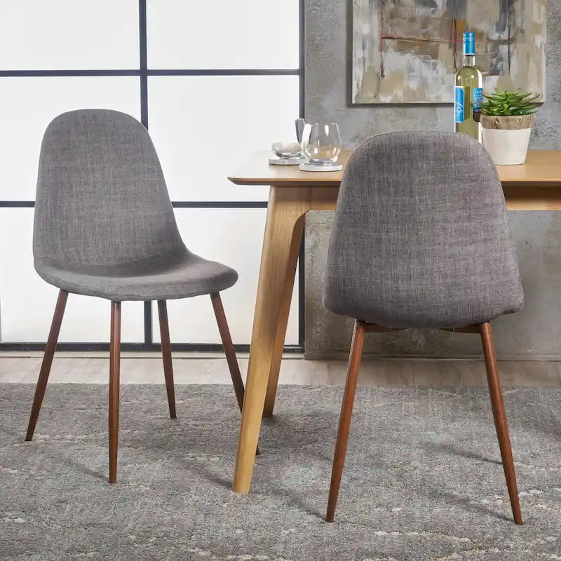 Chaises de salle à manger rembourrées Raina style milieu de siècle (lot de 2) par Christopher Knight Home