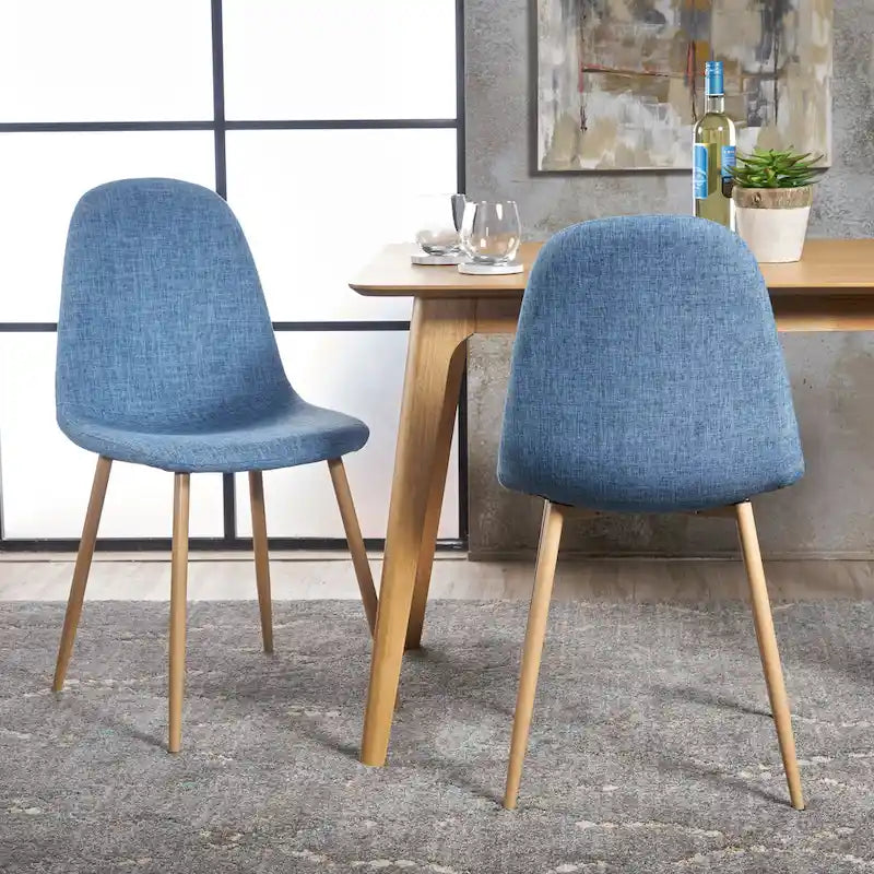 Chaises de salle à manger rembourrées Raina style milieu de siècle (lot de 2) par Christopher Knight Home