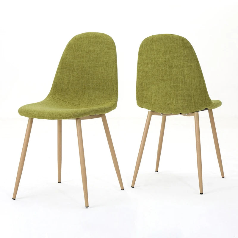 Chaises de salle à manger rembourrées Raina style milieu de siècle (lot de 2) par Christopher Knight Home
