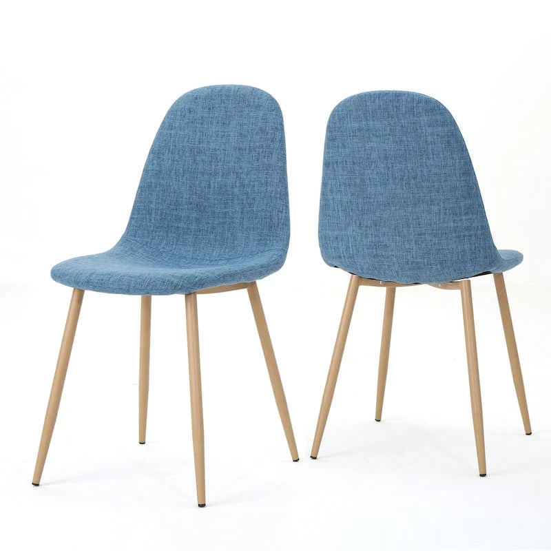 Chaises de salle à manger rembourrées Raina style milieu de siècle (lot de 2) par Christopher Knight Home