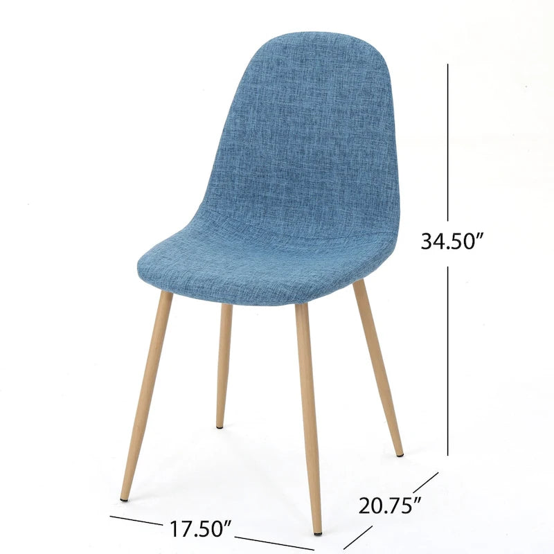 Chaises de salle à manger rembourrées Raina style milieu de siècle (lot de 2) par Christopher Knight Home