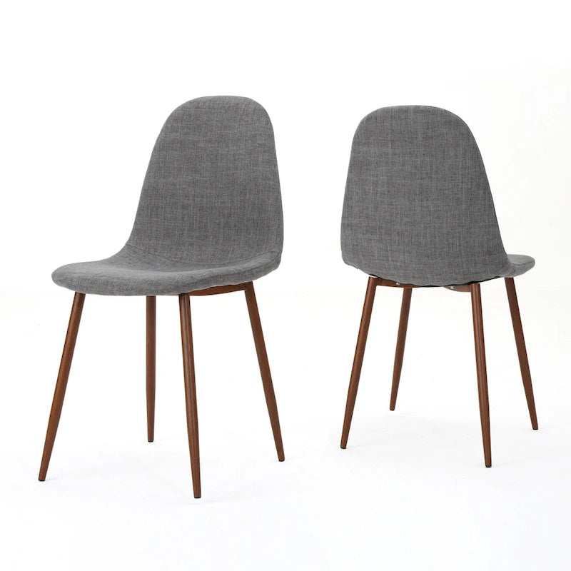 Chaises de salle à manger rembourrées Raina style milieu de siècle (lot de 2) par Christopher Knight Home