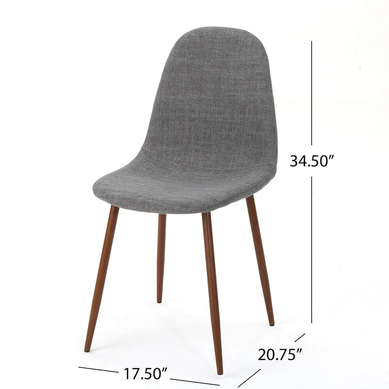 Chaises de salle à manger rembourrées Raina style milieu de siècle (lot de 2) par Christopher Knight Home